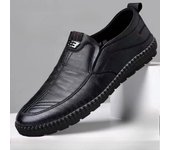 Mocasines de cuero para hombre, zapatos planos antideslizantes para caminar, zapatos informales transpirables para exteriores, zapatillas de deporte para conducir en la oficina y el trabajo 39