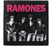 Ramones Parche termoadhesivo con foto de banda One Size negro/color rosa