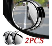 Espejo retrovisor auxiliar para coche, 2 unidades, giratorio de 360 grados, marco redondo de gran angular, espejo para puntos ciegos YSL negro