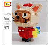 LOZ 9283 Animal World loro gato monstruo pájaro sombrero mascota muñeca modelo DIY Mini bloques de diamante juguete de construcción para niños sin caja