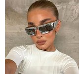 Gafas de sol Y2k para deportes de ciclismo Steampunk para mujer, gafas Punk, gafas de sol de diseñador de marca, gafas de sol plateadas para hombre, gafas de moda