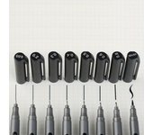 Rotulador de punta fina para bocetos, diseño dibujado, bolígrafo negro Micron, resistente al agua, suministros para arte de cómics para artistas, punta suave de nailon, pintura de color metálico brillante 0.05mm