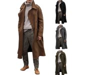 Nuevo abrigo largo de lana para hombre de otoño e invierno, abrigo extra largo por encima de la rodilla S