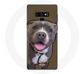 Coque pour Samsung Galaxy Note 9 Chien Pitbull Blanc gris