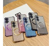 Funda con anillo magnético a prueba de golpes para OPPO A15, A16, A17, A18, A38, A36, A32, A53, A5, A9 2020, A54S 4G, A55, A56, A57, A58, 5G, con purpurina OPPO A15 color rosa