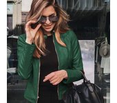 Ropa de invierno para mujer, chaquetas de cuero PU, abrigo corto de Color sólido, chaqueta femenina de moda para primavera y otoño, abrigos delgados, prendas de vestir para mujer S negro