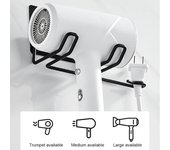 Soporte para secador de pelo, estante montado en la pared, soporte para secador de pelo, organizador de baño, estante de almacenamiento puro