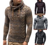 Chaqueta con capucha de punto para hombre, informal, gruesa, cálida, con capucha, para otoño e invierno 3XL