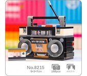 8215 Retro Boombox Cassette Radio reproductor de cinta musical modelo de máquina DIY Mini bloques de construcción de juguete para niños sin caja