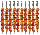 10 piezas de brochetas planas de titanio para barbacoa, para exteriores, patio, picnic, barbacoa, parrilla, brochetas, palitos de barbacoa