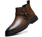 Botas Chelsea de marca para hombre, botas de cuero de alta calidad, botas de diseñador para hombre, zapatos de cuero de negocios de caña alta informales a la moda, botas de vaquero 39 negro