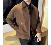 Chaquetas de lana gruesas de otoño e invierno para hombre, abrigos casuales de negocios con cuello vuelto de alta calidad para hombre XL negro