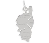 Les Trésors De Lily [Q2918] - Pendentif Argent 'Corsica' argenté - 25x12 mm (Corse (rhodié)) plata