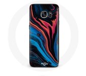 Coque pour Samsung Galaxy S6 edge Texture abstraite bleu noir rouge