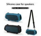Estuche para altavoz Bluetooth con correa, funda de viaje de silicona impermeable para JBL Charge 5/Wi-Fi, accesorios para altavoces. azul