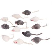 12 juguetes para gatos, pequeños ratones de peluche, divertidos y divertidos, para gatitos y gatos.