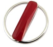 Les Trésors De Lily [P8015] - Pendentif Argent 'Boho' rouge argenté (rhodié) - 20 mm rojo