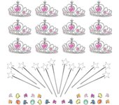 Juego de 48 varitas mágicas con diadema de plástico para niños Crown 12pcs Ring 24pcs Star stick 12pcs