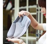 35-42 Zapatillas de deporte de malla transpirable para mujer, zapatos de plataforma con cuña informales, zapatos cómodos 35 negro