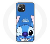 Funda para Xiaomi Mi 11 Lite Stitch lindo fondo azul