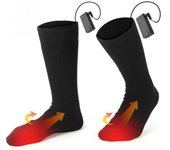 Calcetines calefactables eléctricos con batería para invierno, esquí al aire libre, calcetines gruesos para hombres y mujeres negro