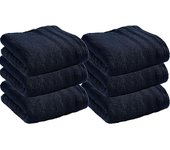 Lot de 6 serviettes de toilette éponge  Spa  50 x 100 cm / 400 gr/m² -  Spa  Bleu Nuit