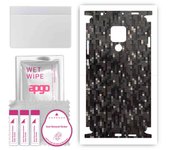 apgo Protective Skin Sticker for the back+sides compatible with Huawei Mate 20 X, Full Wrap Film, Foil, Vinyl - Pattern Carbon Black Pixel