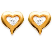 Les Trésors De Lily [D8040] - Pendientes chapados en oro 'Coeur Desir' oro blanco - 8x8 mm oro