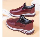 Nuevo Zapatillas de deporte impermeables gruesas de felpa para invierno, zapatos informales cálidos 41 negro