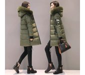 Chaqueta de algodón cálida de invierno para mujer Abrigo acolchado largo de invierno para mujer Abrigo aislante para mujer Parka M verde del ejército