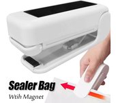 Máquina selladora portátil de vacío térmico para bolsas de plástico, mini selladora con clips para alimentos y refrigerios, herramientas de cocina con imán.