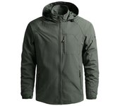 Chaqueta con capucha a prueba de viento para hombre con múltiples bolsillos Manténgase abrigado Cierre con cremallera Chubasquero informal de manga larga para exteriores M negro