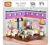 LOZ 1902 ciudad arquitectura casa esquina dormitorio cama tocador ropa 3D Mini bloques ladrillos construcción juguete sin caja