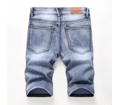 Pantalones de mezclilla rasgados personalidad retro verano jeans moda hombres pantalones cortos elásticos 42