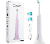 Cepillo de dientes eléctrico giratorio para adultos, vibración, sónico, elimina manchas de sarro, limpieza dental, blanqueamiento y cuidado bucal. marfil