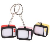 Mini llavero de televisor vintage con sonido LED y simulación de modelo de TV, llavero creativo con forma de televisor, llavero para bolso, llavero para coche A7