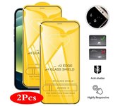 2 piezas de vidrio templado de cubierta completa para iPhone 11 12 13 14 Pro Max X XR XS Max 7 8 Plus SE película protectora de pantalla para iPhone 13 Pro Max 12 Mini 12 Pro iPhone 14 Pro Max negro
