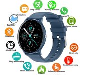 Reloj inteligente con llamadas Bluetooth 2024 para hombre y mujer, reloj deportivo con pantalla táctil completa, resistente al agua IP67, Bluetooth, para Android e IOS, reloj inteligente para hombre Silica gel azul