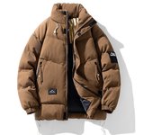 Chaqueta acolchada gruesa para hombre, nueva parka de invierno, abrigo de plumas, moda coreana, chaqueta acolchada de algodón con cuello alto para hombre 8XL negro