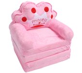 Silla para niñas pequeñas, linda princesa tiara, sofá cama plegable, cojín de suelo, reposabrazos, sofá para