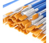 50 Uds. Pincel plano con cerdas de nailon, pinceles pequeños a granel para pintura detallada 17cm
