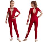 Mono de patinaje para niñas, leotardo de baile de Ballet, mono de gimnasia, leotardo, Ropa de baile, Catsuit de manga larga 5-6 Years azul marino