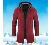 Suéteres para hombre, abrigo, otoño invierno, nuevo, cálido, con cremallera, mediano, largo, cárdigan de terciopelo, suéteres, prendas de punto informales para hombre, abrigo de felpa, ropa para hombre M gris claro