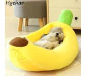 Camas creativas con forma de plátano para perros, lindas y suaves, para mascotas pequeñas, extraíbles, lavables y transpirables, para perros, para dormir en las 4 estaciones 50x30x11cm amarillo