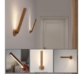 Lámpara de pared LED de madera giratoria de 360°, lámpara de pared recargable magnética desmontable con atenuación continua, lámpara de noche USB, regalo 1pc