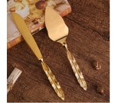 Juego de cubiertos y cuchillos retro dorados de estilo europeo, vajilla completa de platos, utensilios de cocina, juegos de vajilla, utensilios de cocina nuevos