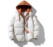 Chaqueta de béisbol con capucha de moda para hombre: abrigo de algodón grueso de invierno para parejas XXL
