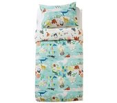 Juego de funda nórdica Little Furn Childrens/Kids Love Our Earth Toddler azul