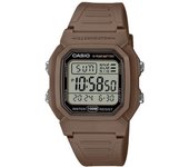 Casio Reloj digital para hombre con correa de resina de doble hora y color marrón W-800H-5AV 100M negro