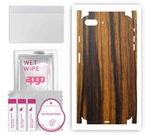 apgo Protective Skin Sticker for the back+sides compatible with Apple iPhone 8 Plus, Full Wrap Film, Foil, Vinyl - Pattern Tigerwood